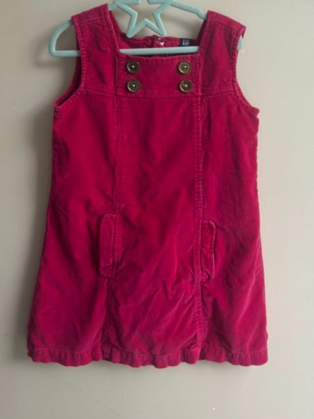 💗✨ Vintage Baby GAP Corduroy Pinafore Dress – Fuchsia – Size 5 Years ✨💗